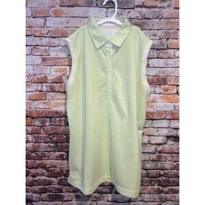 Kate lord Performance green striped top Sleeveless Blouse Women’s Size Large